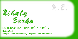 mihaly berko business card